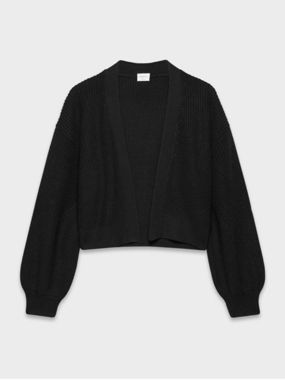 Madewell Black Cropped Rib-Knit Cardigan Sweater - Picture 4 of 4